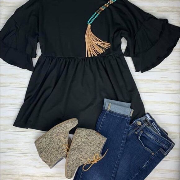 Double Ruffle Babydoll Top - Picture 3 of 3